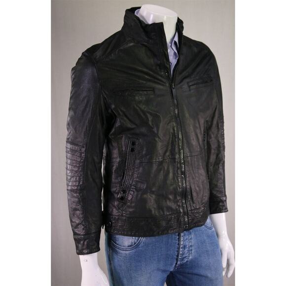 Hugo Boss Orange Label Jerrle Goat Leather Biker Motorcycle Jacket 38R - Picture 5 of 11